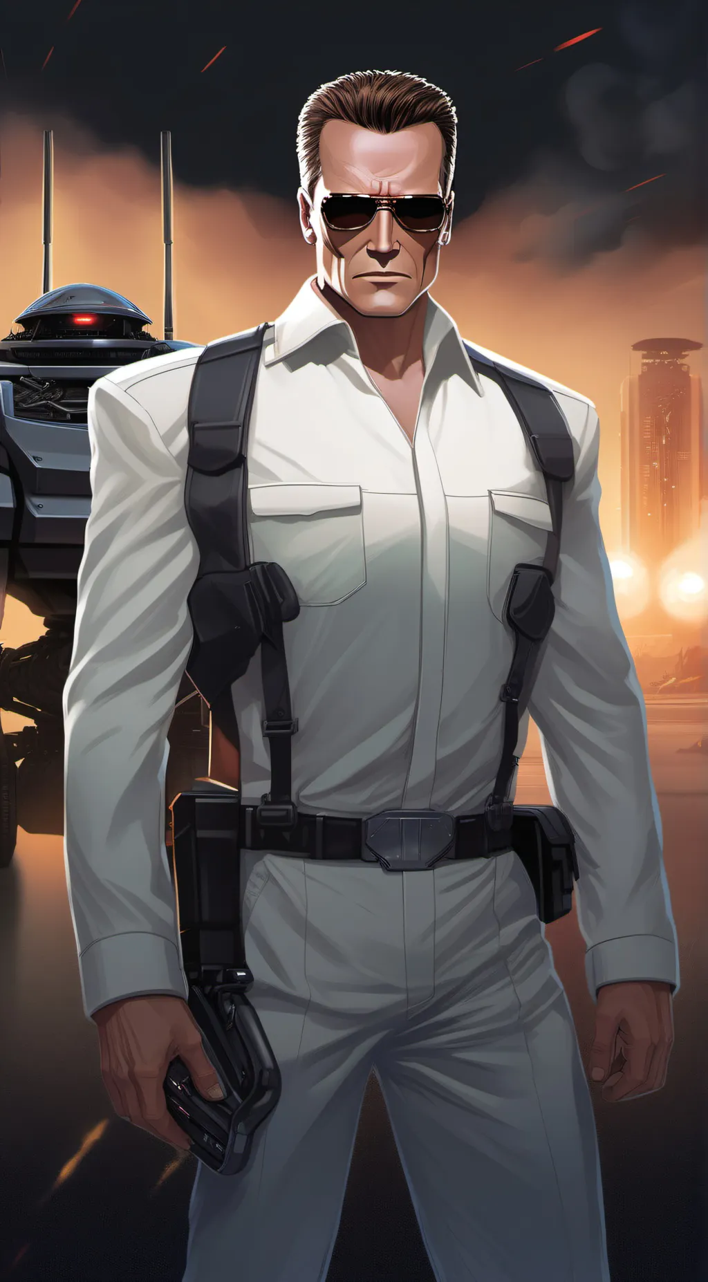 ai character: Terminator background