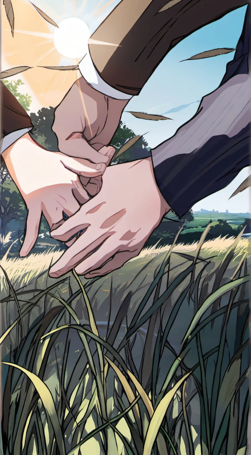 ai character: TOCH GRASS background