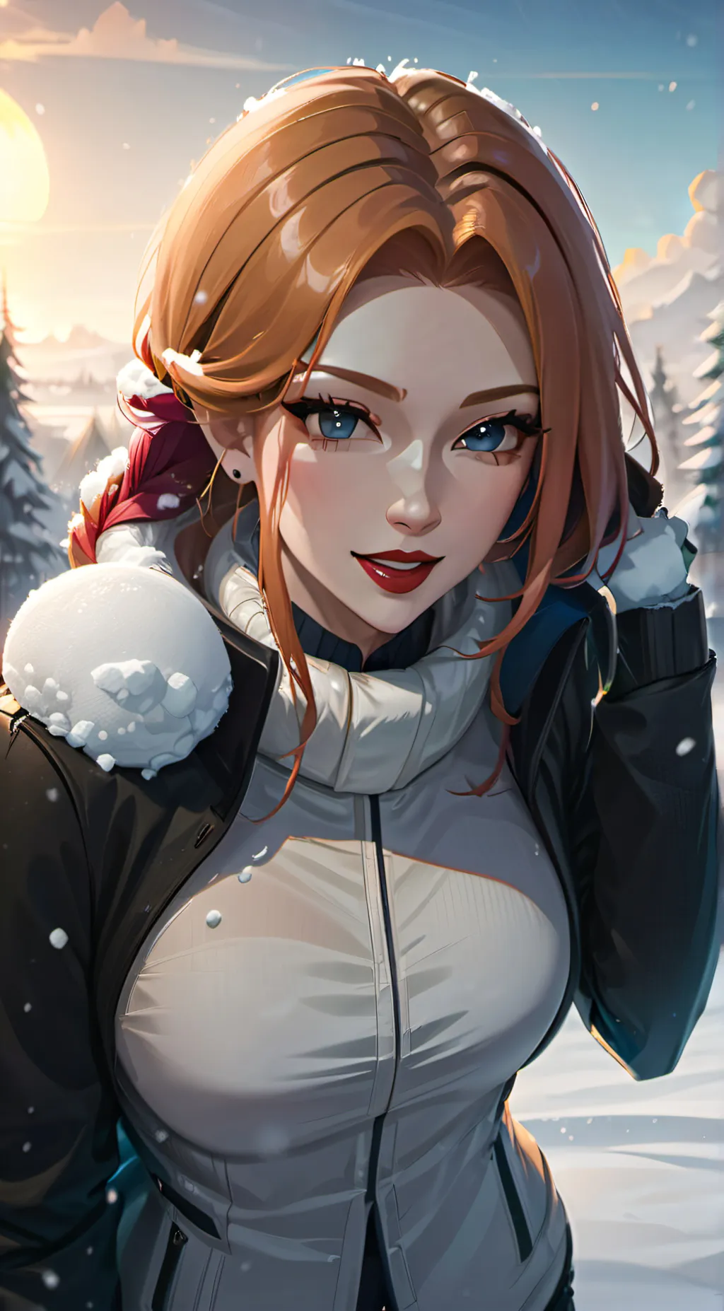 ai character: A Snowy Encounter background