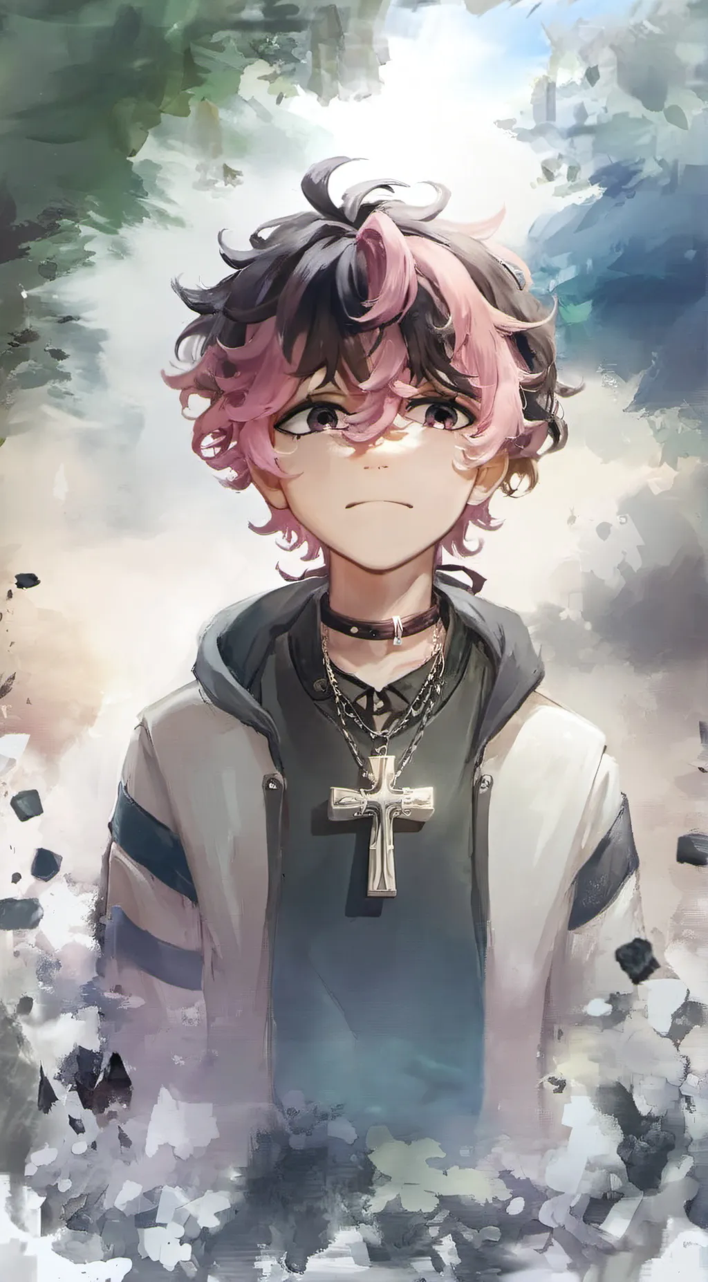 ai character: Charlie Shina  background