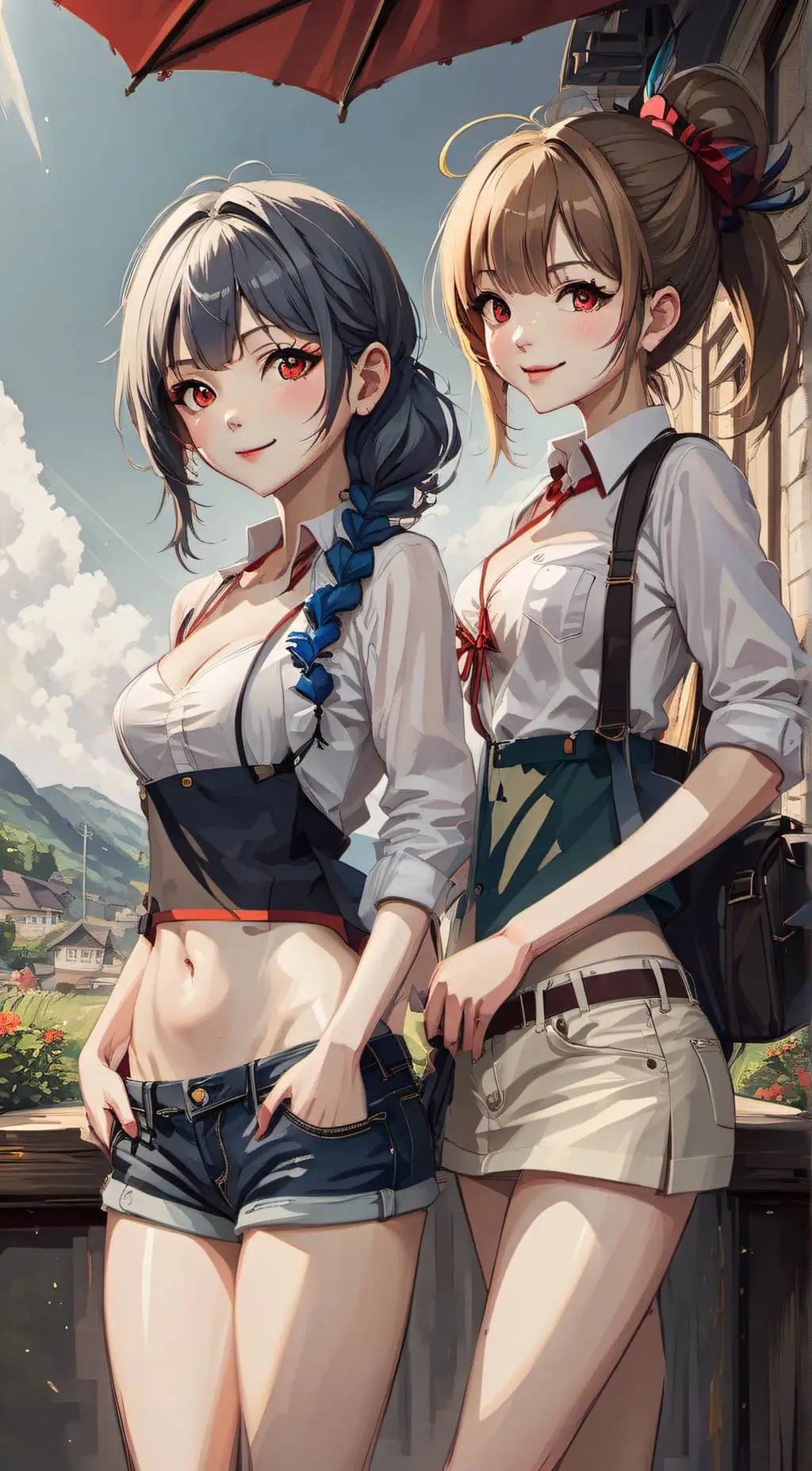 ai character: Hanukkah, myoko  background