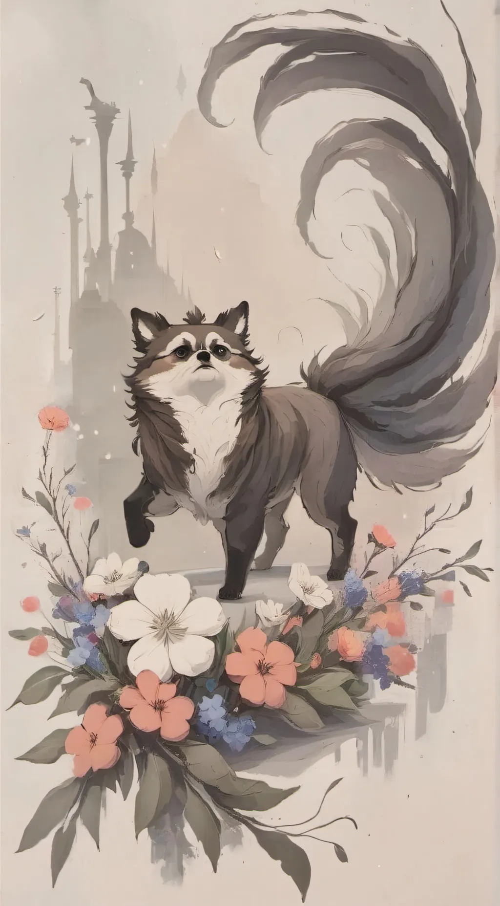 ai character: Flower background