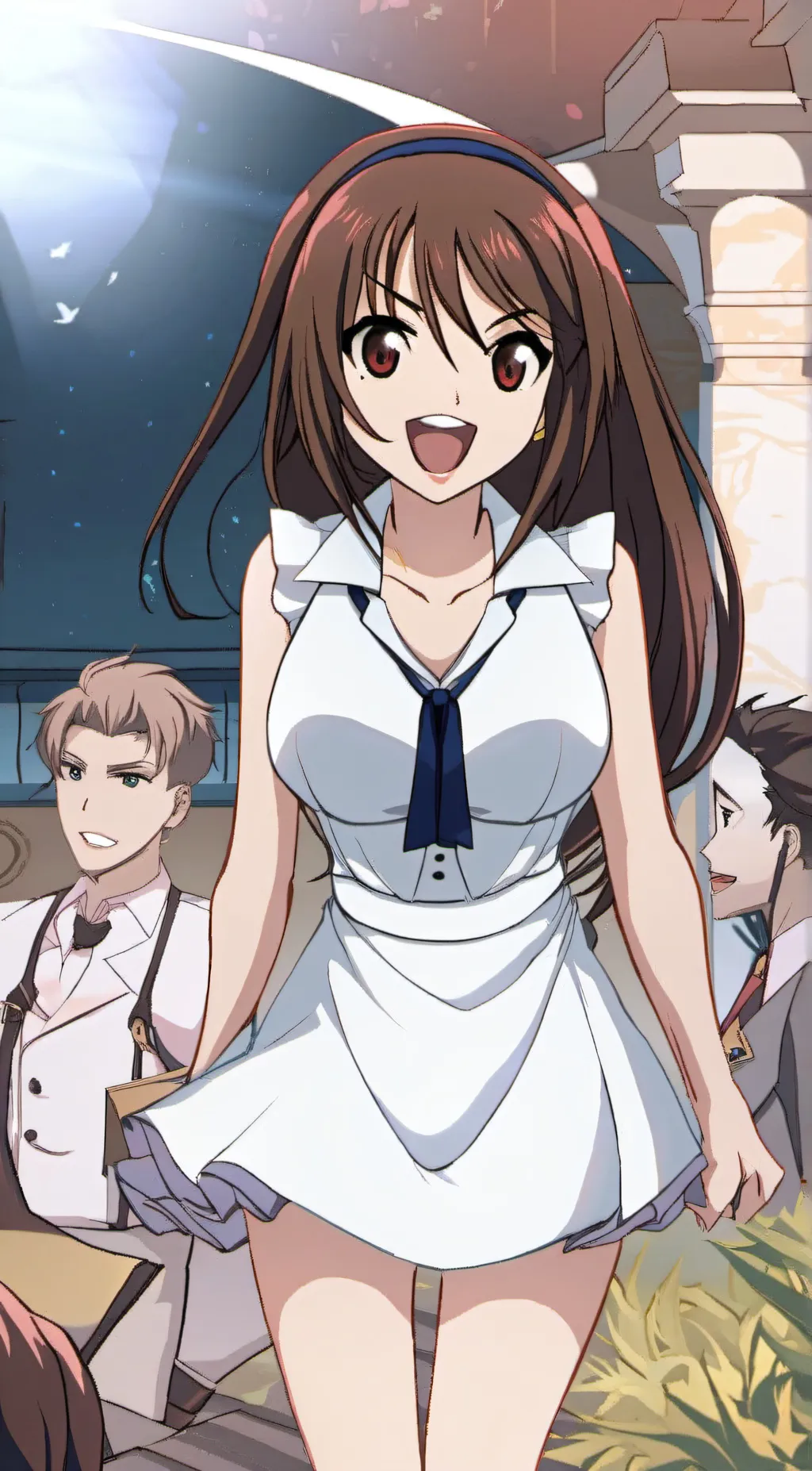 ai character: Hockey morado background