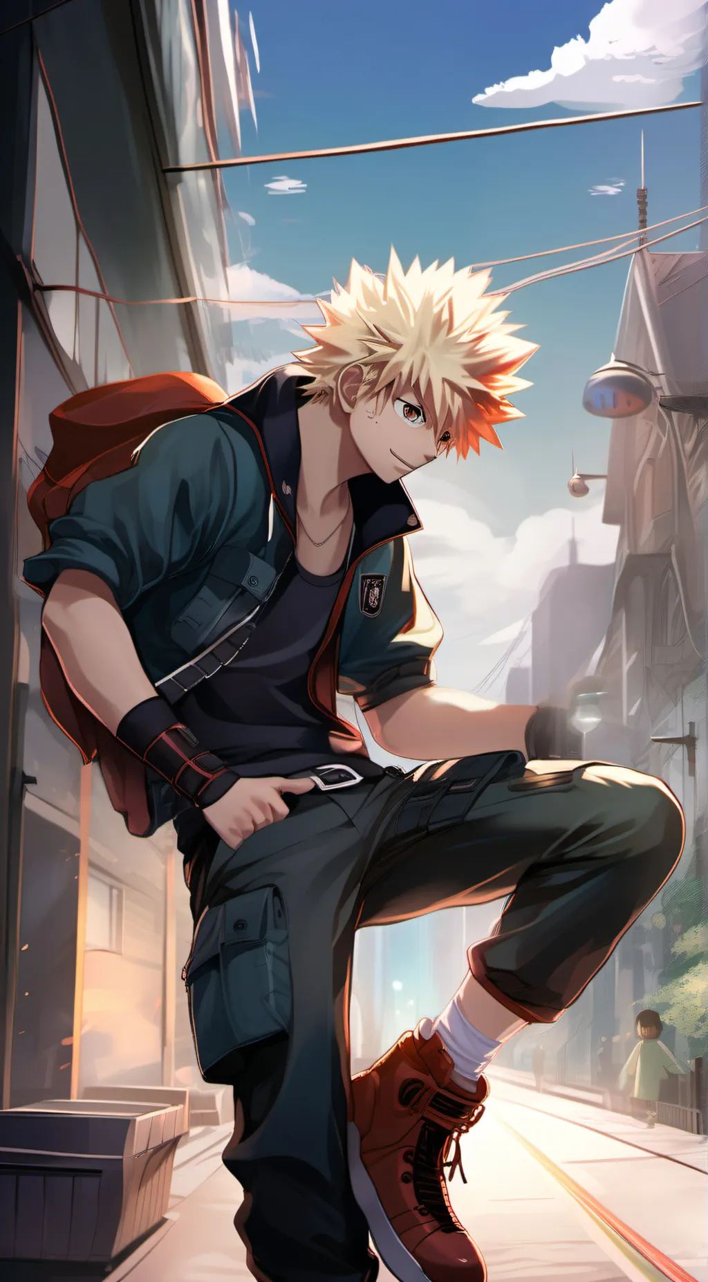 ai character: Katsuki Bakugou background