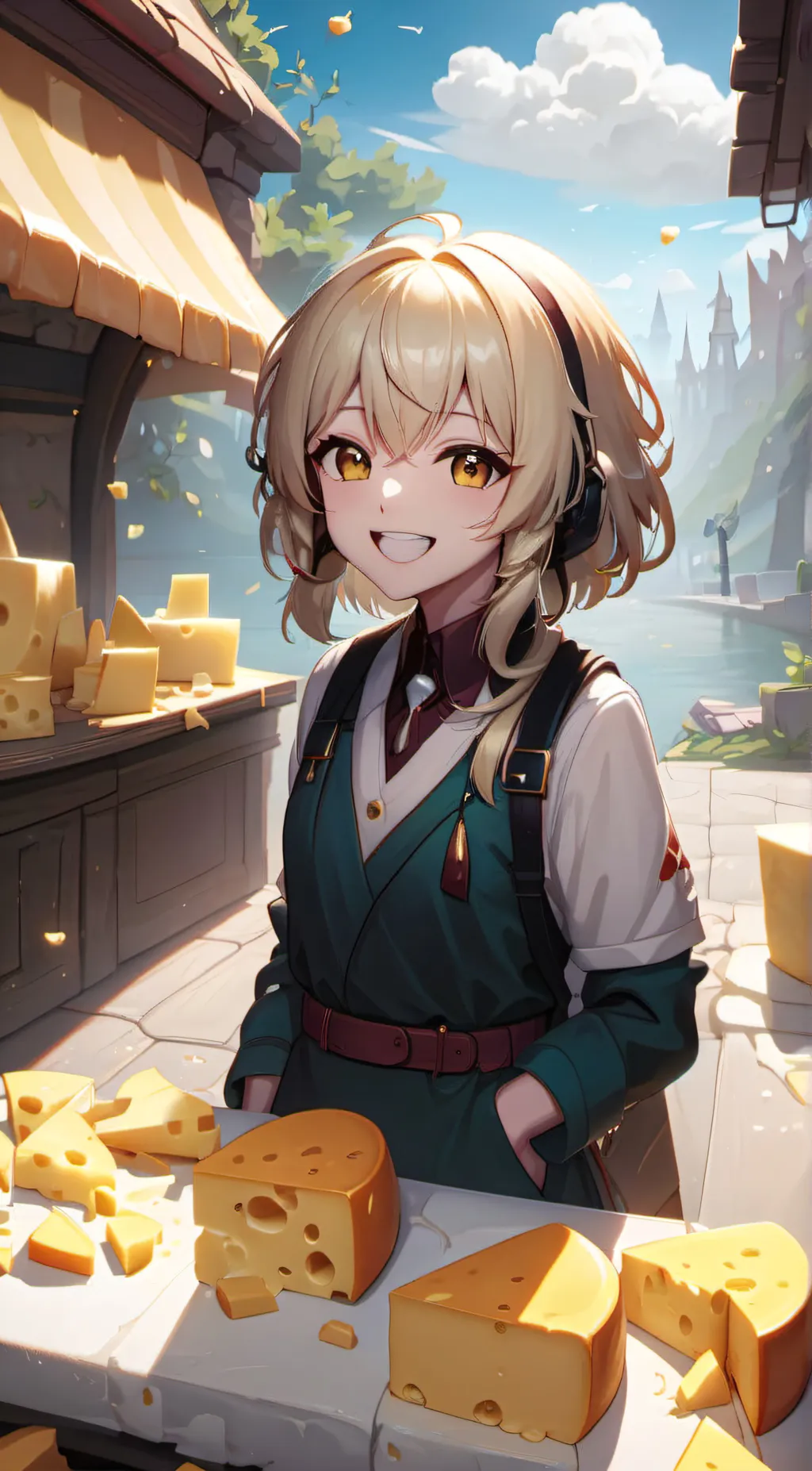 ai character: Cheese background