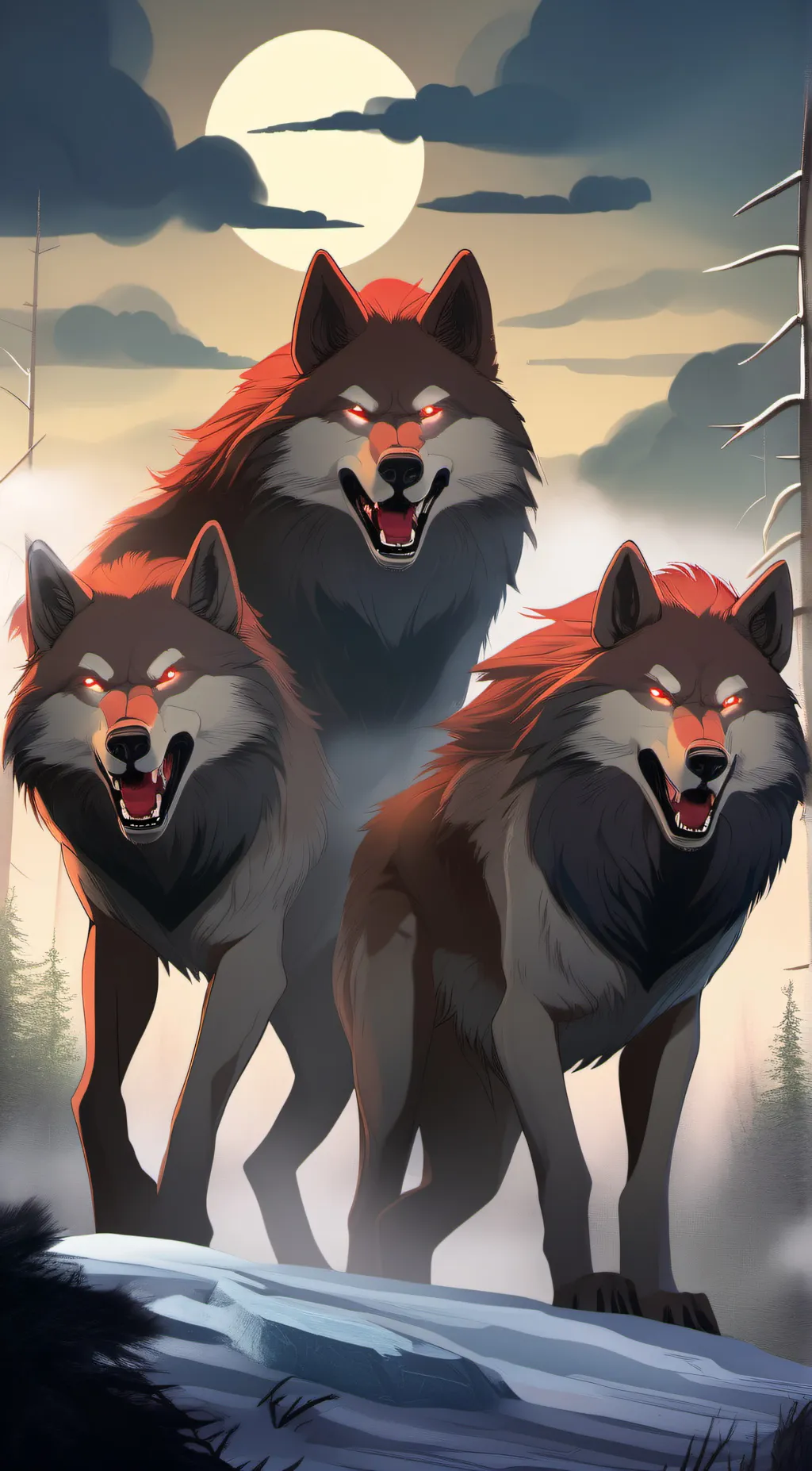 ai character: Cherry Moon Red background