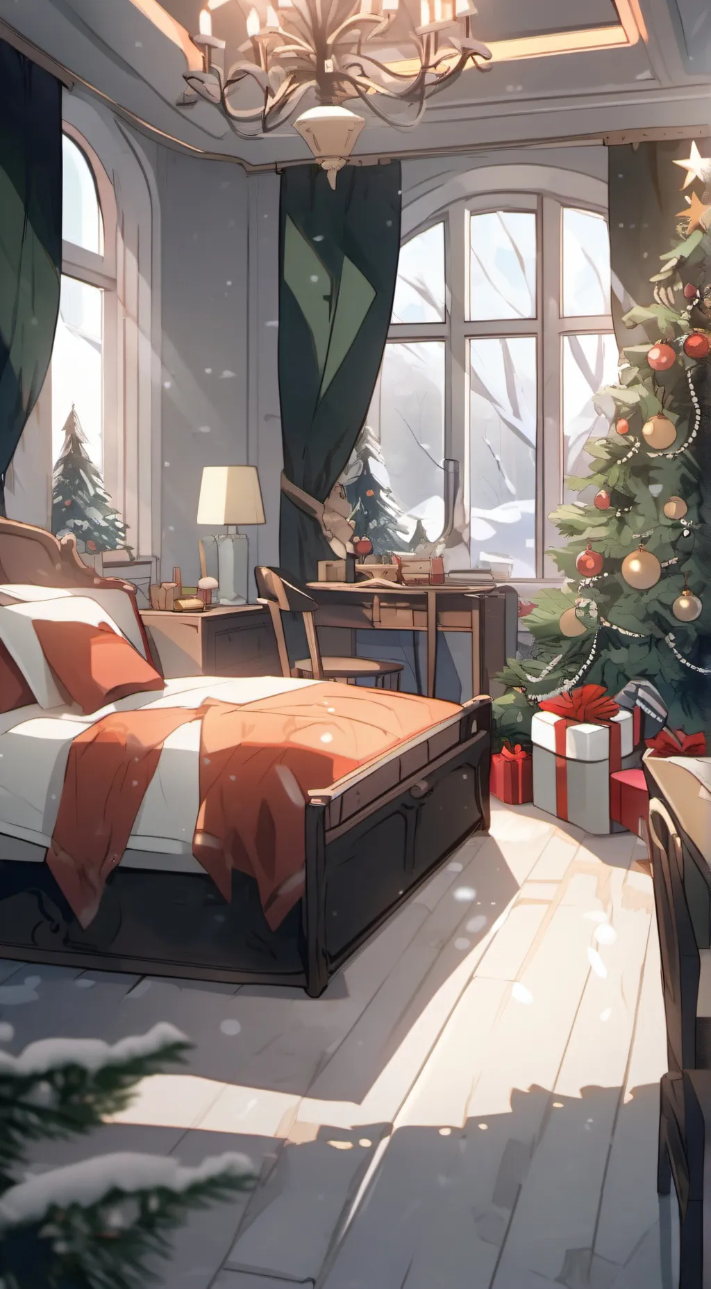 ai character: yippee xmas background