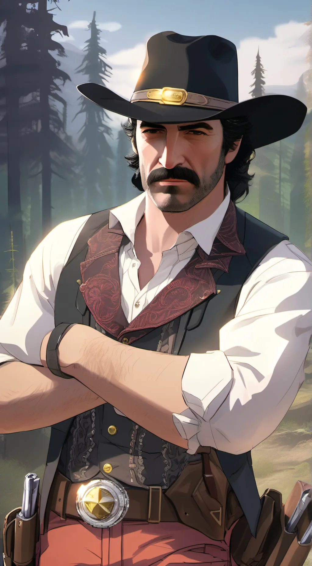 ai character: Dutch VanDerLinde background