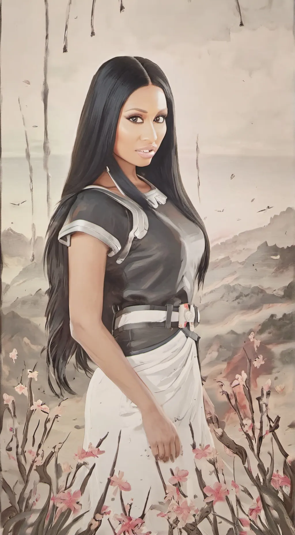 ai character: Violet background