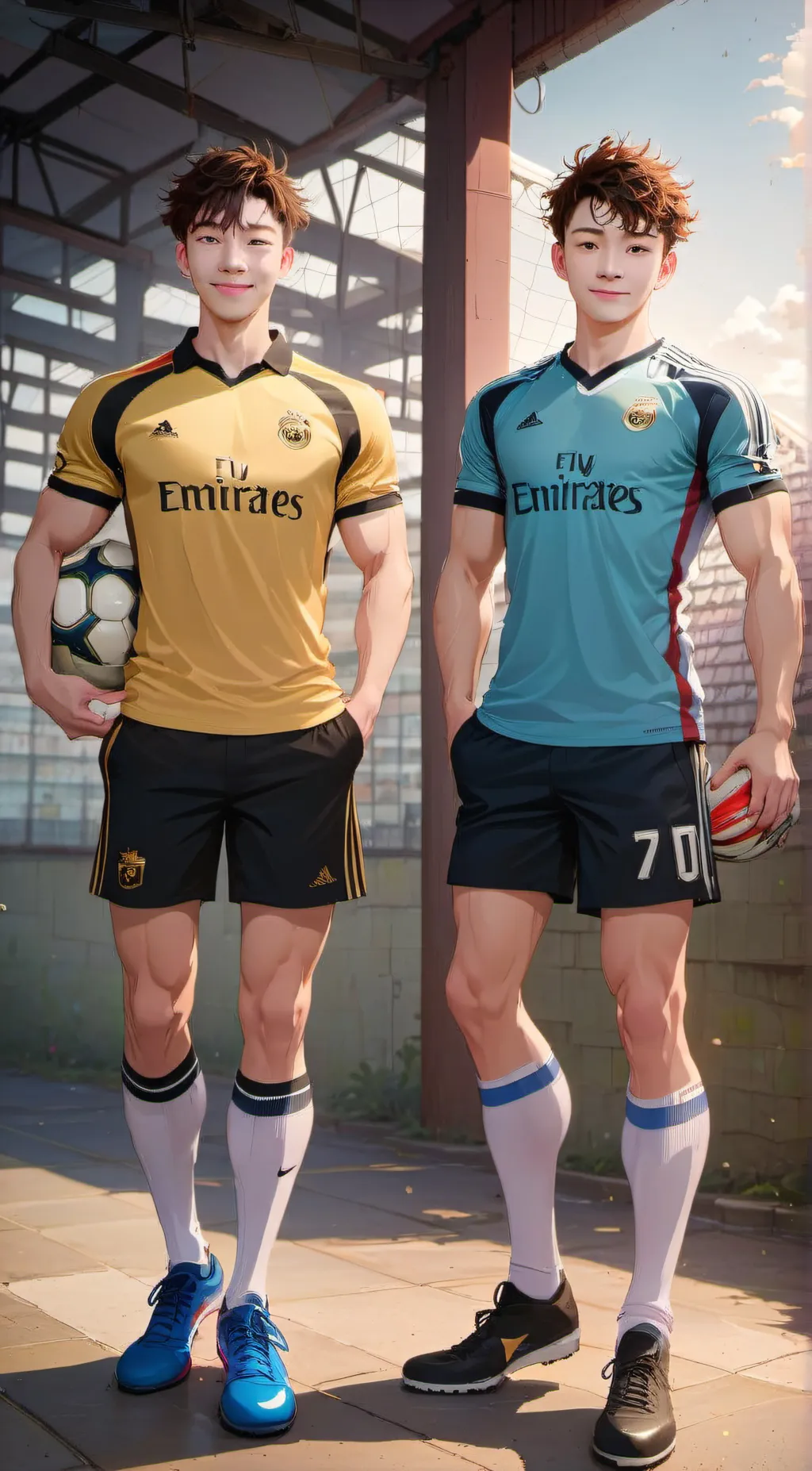 ai character: wonho, and shownu background