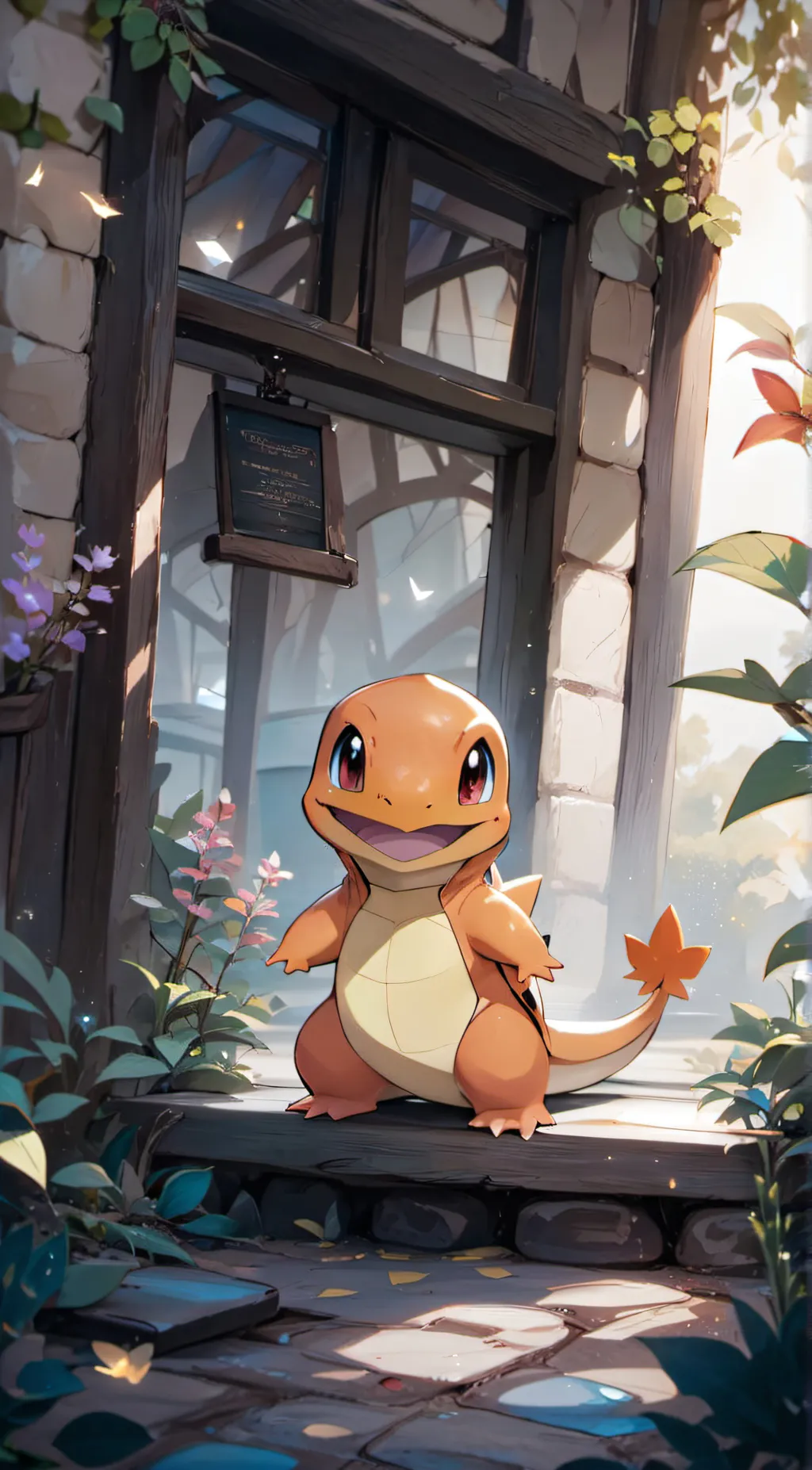 ai character: Charmander  background