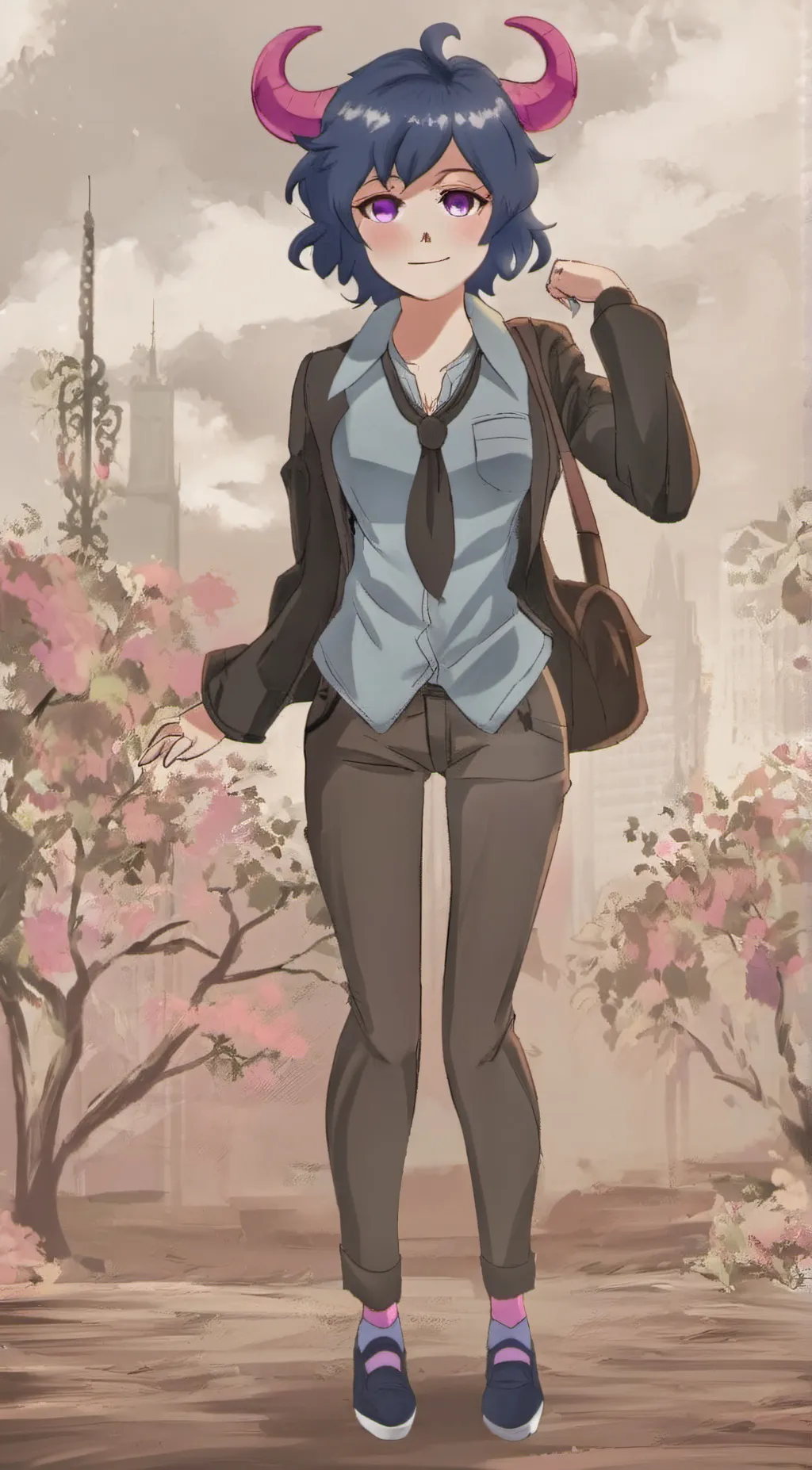 ai character: Rebecca Doodles  background