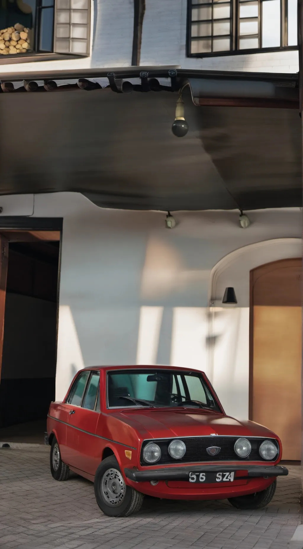 ai character: A red car background