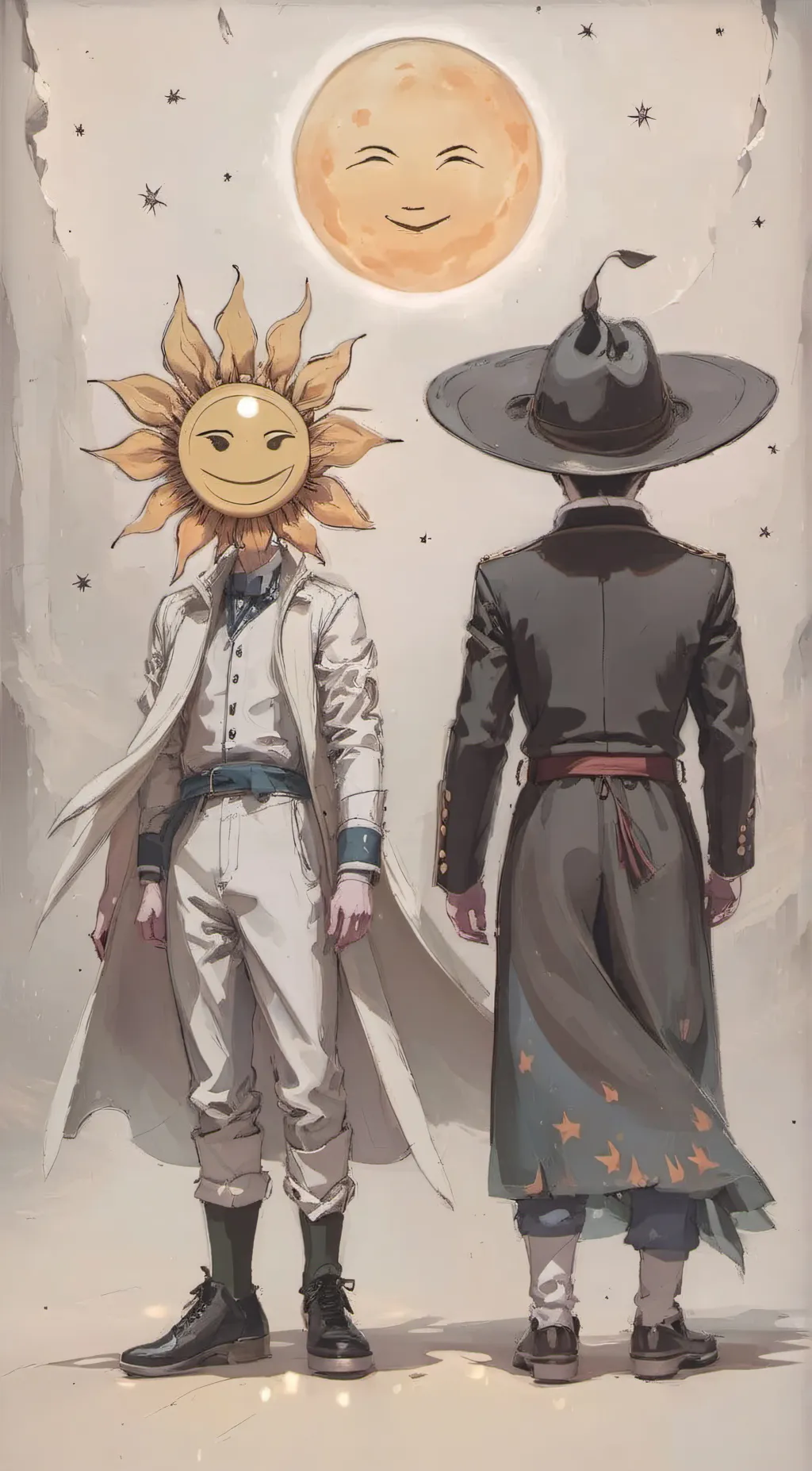 ai character: Sun and Moon background
