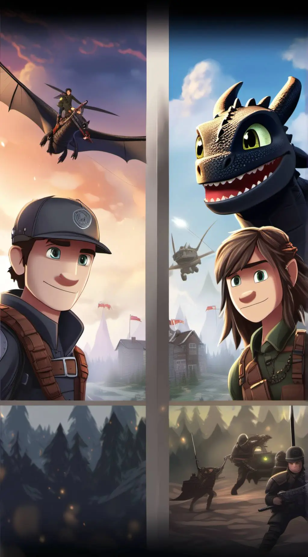 ai character: httyd + cod background
