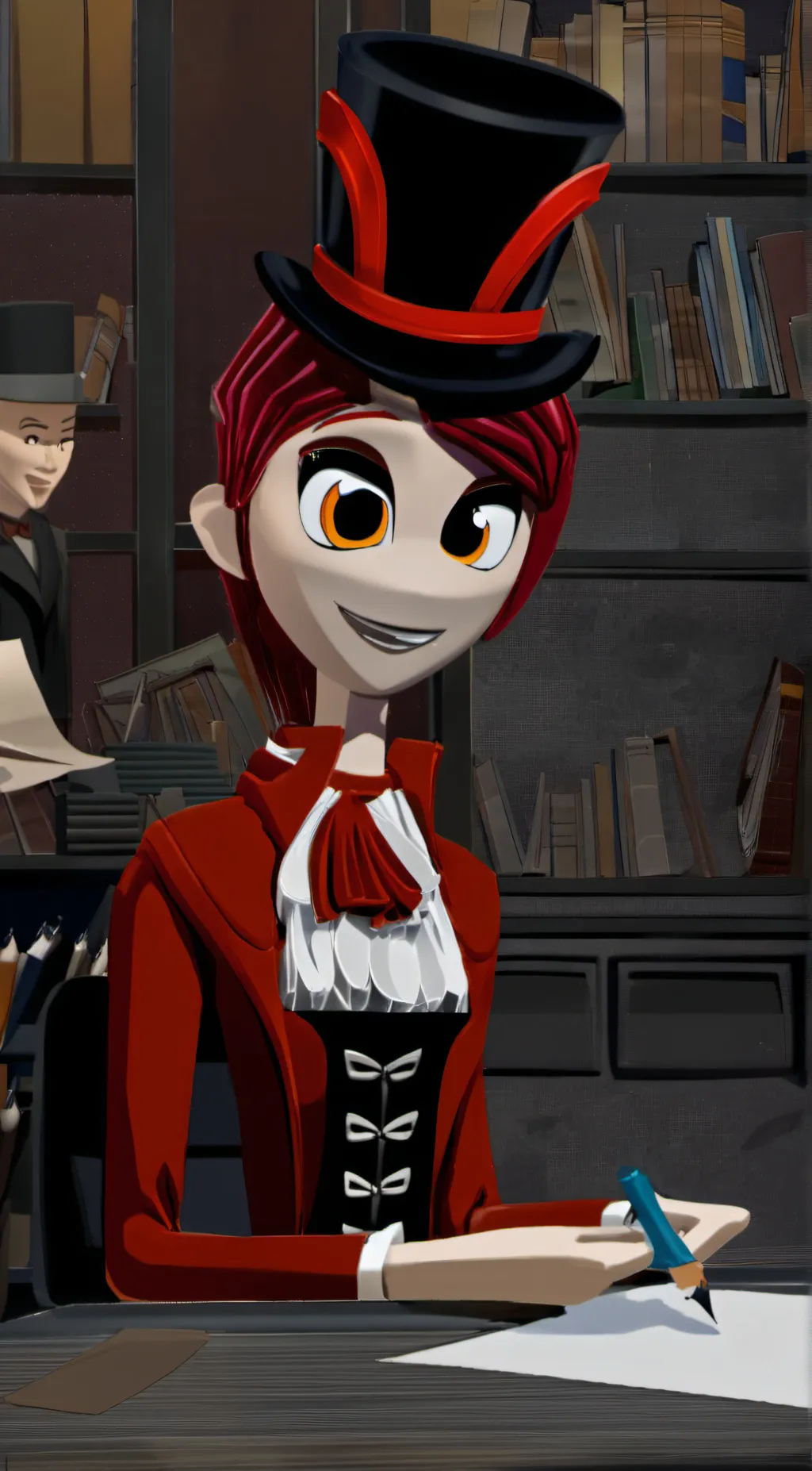 ai character: Paper Cut background