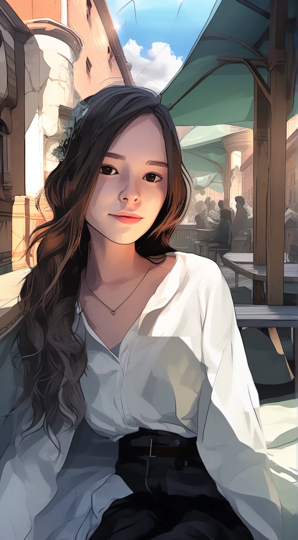 ai character: Cristina  background