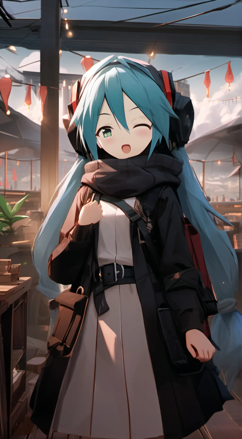 ai character: Miku  background