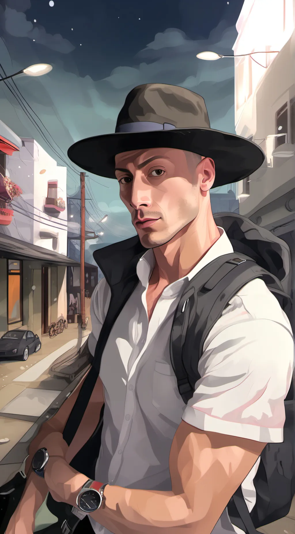 ai character: Thé rock background