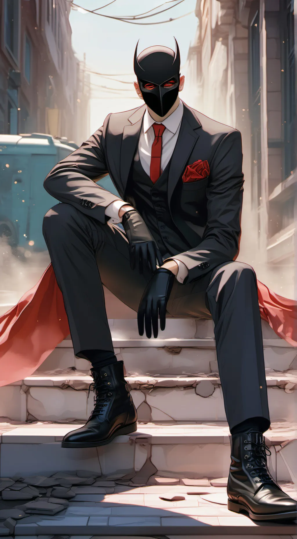 ai character: Dark face background