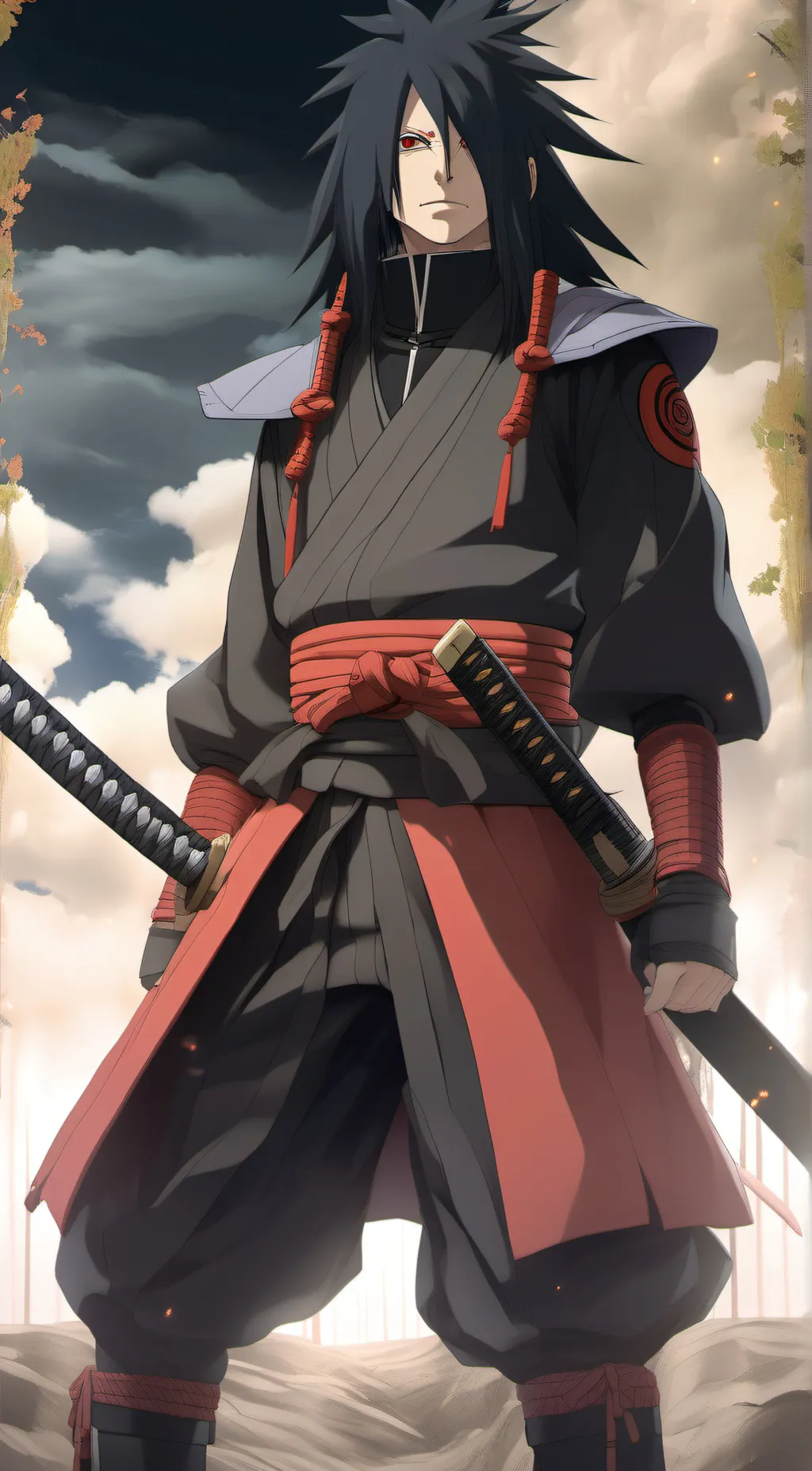 ai character: Madara uchahih  background