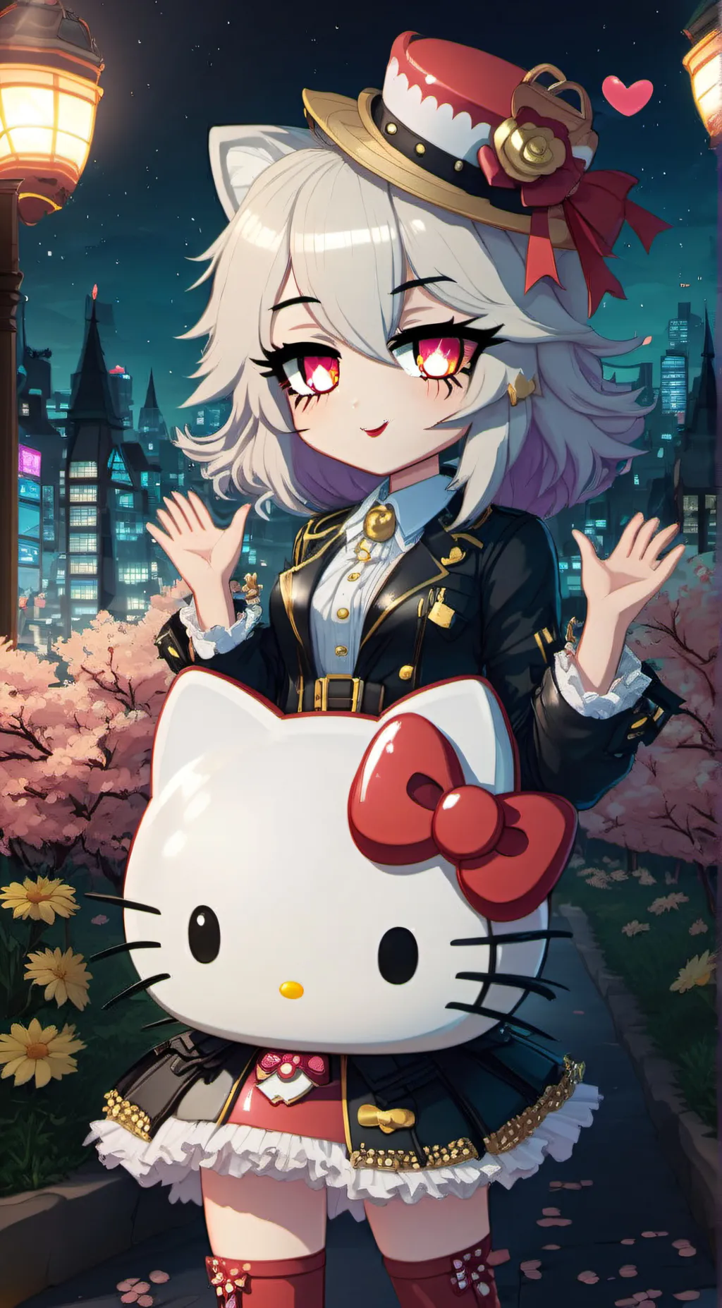 ai character: Hello Kitty background