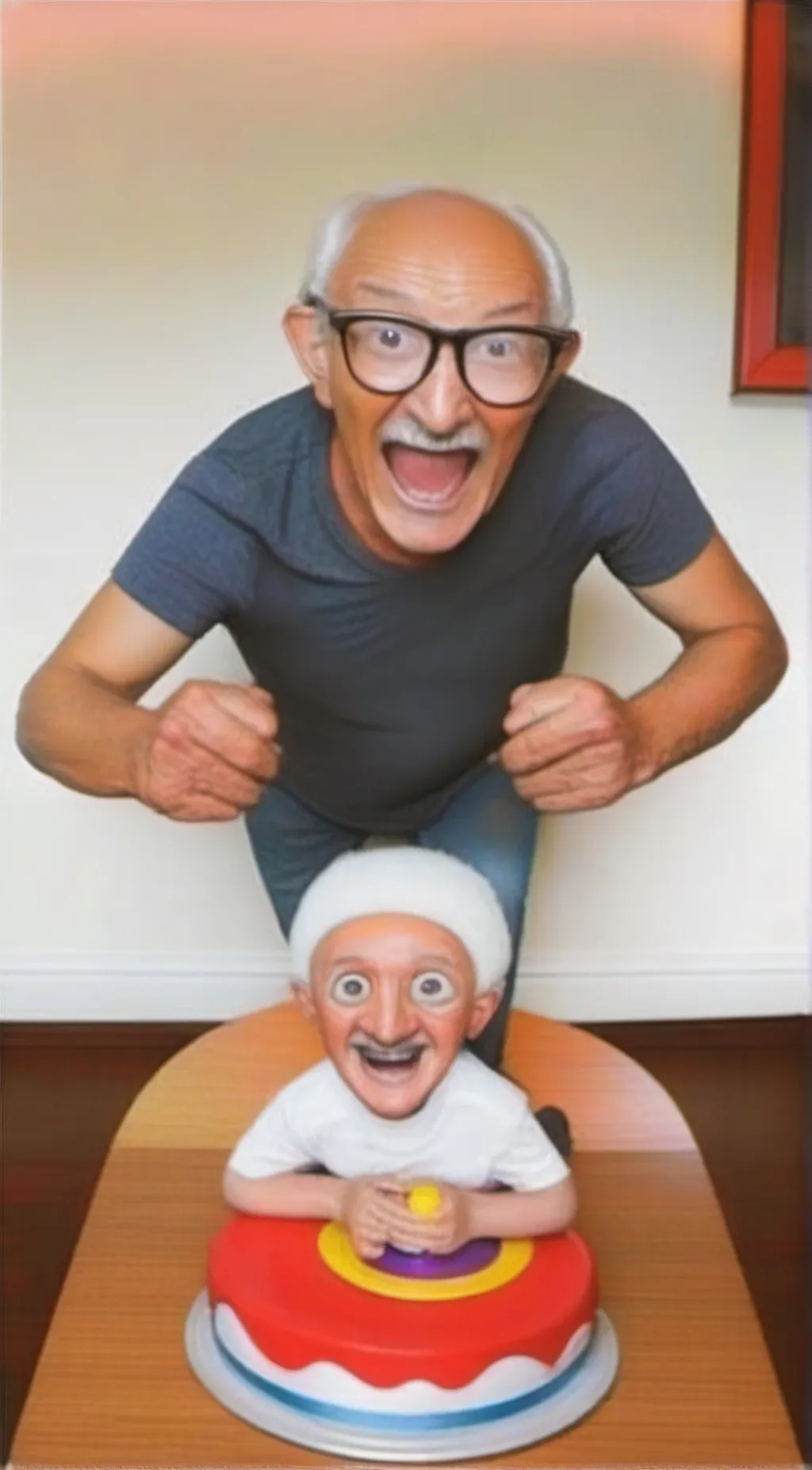 ai character: crazy granpa+crazy background