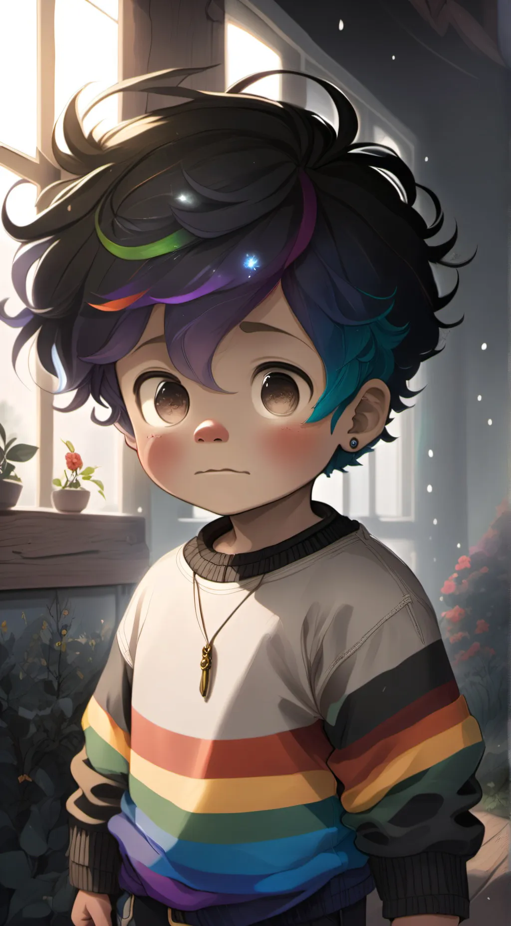 ai character: Violet background