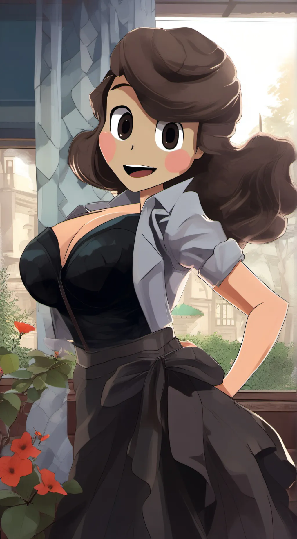 ai character: Attracte lady background