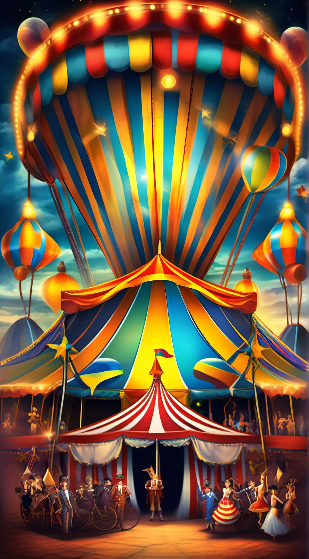 ai character: digital circus background