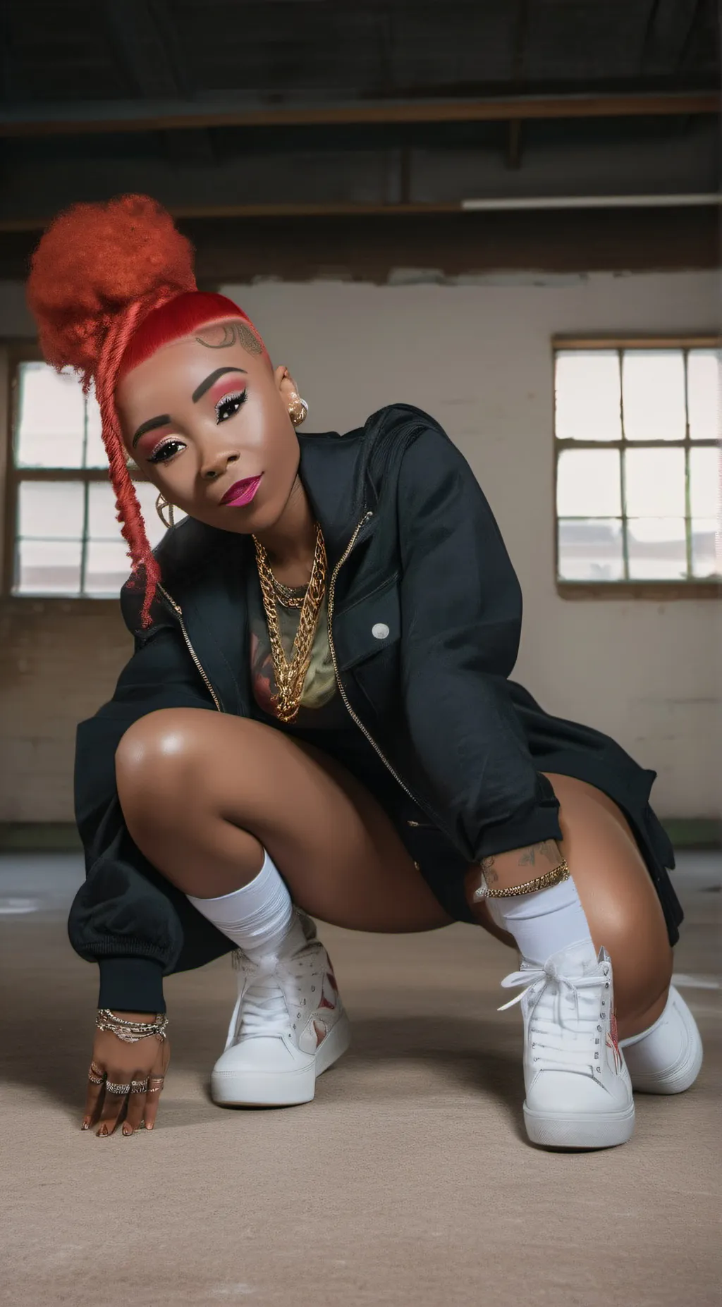 ai character: sexy red background