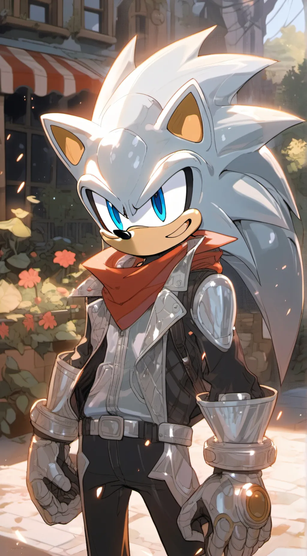 ai character: Silver background