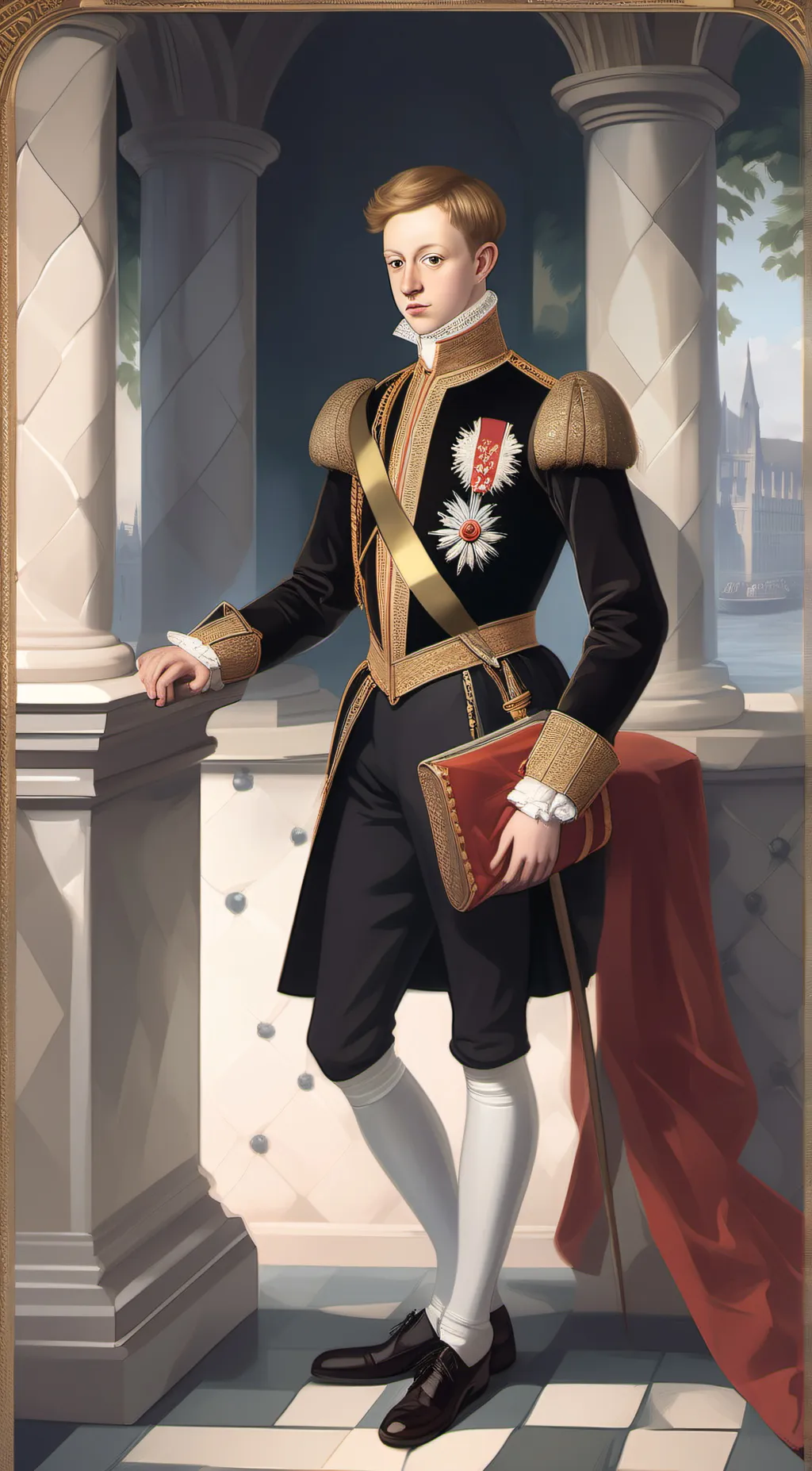 ai character: King Edward  background