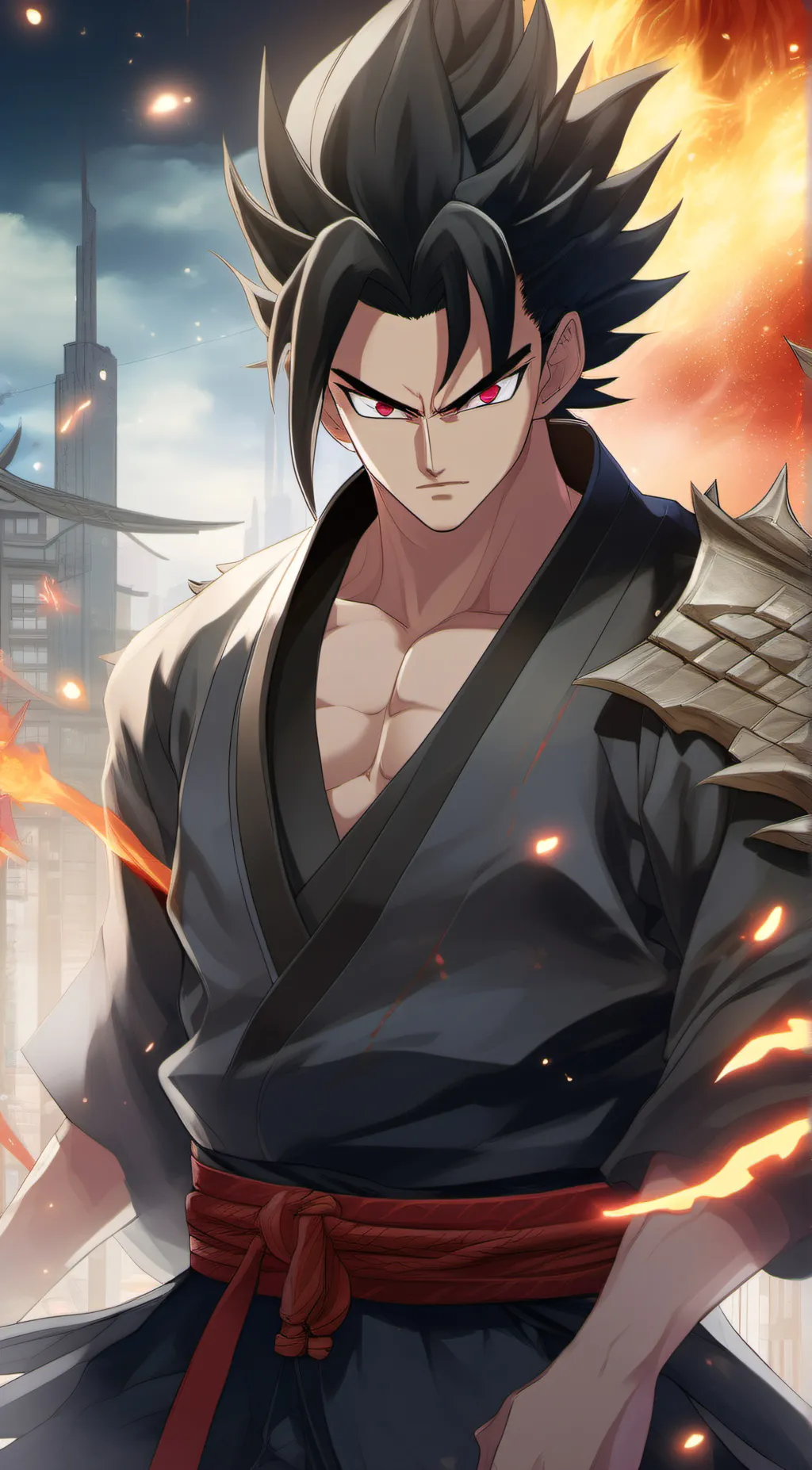 ai character: Goku black background