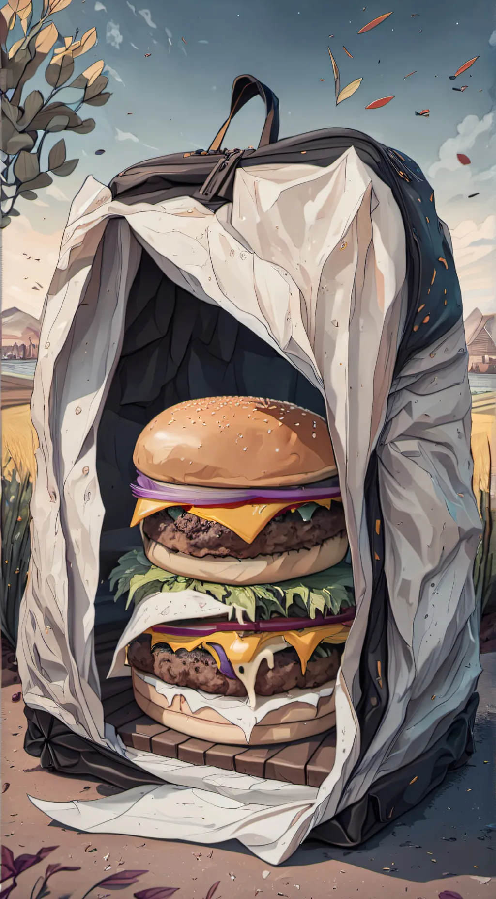 ai character: Whopper from BK background