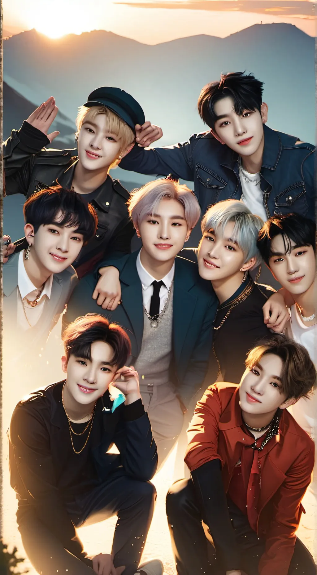 ai character: Stray Kids Group  background