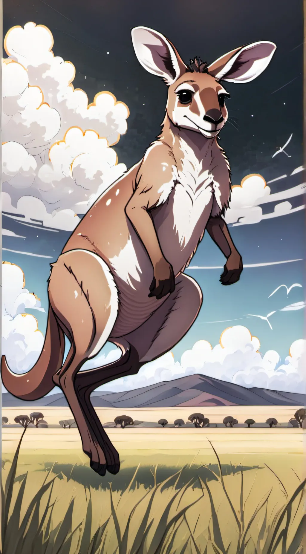 ai character:  kangaroo background