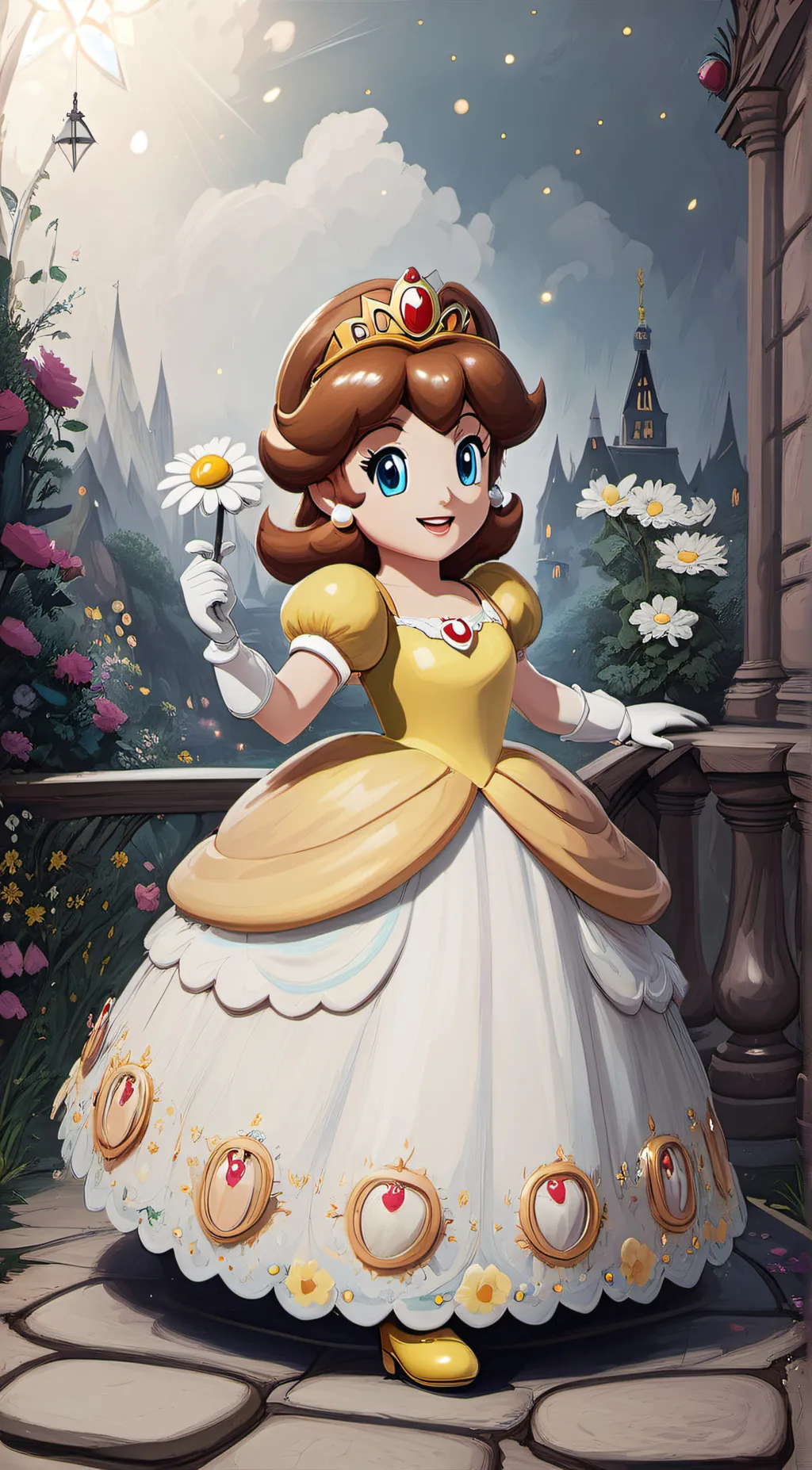 ai character: princess daisy background
