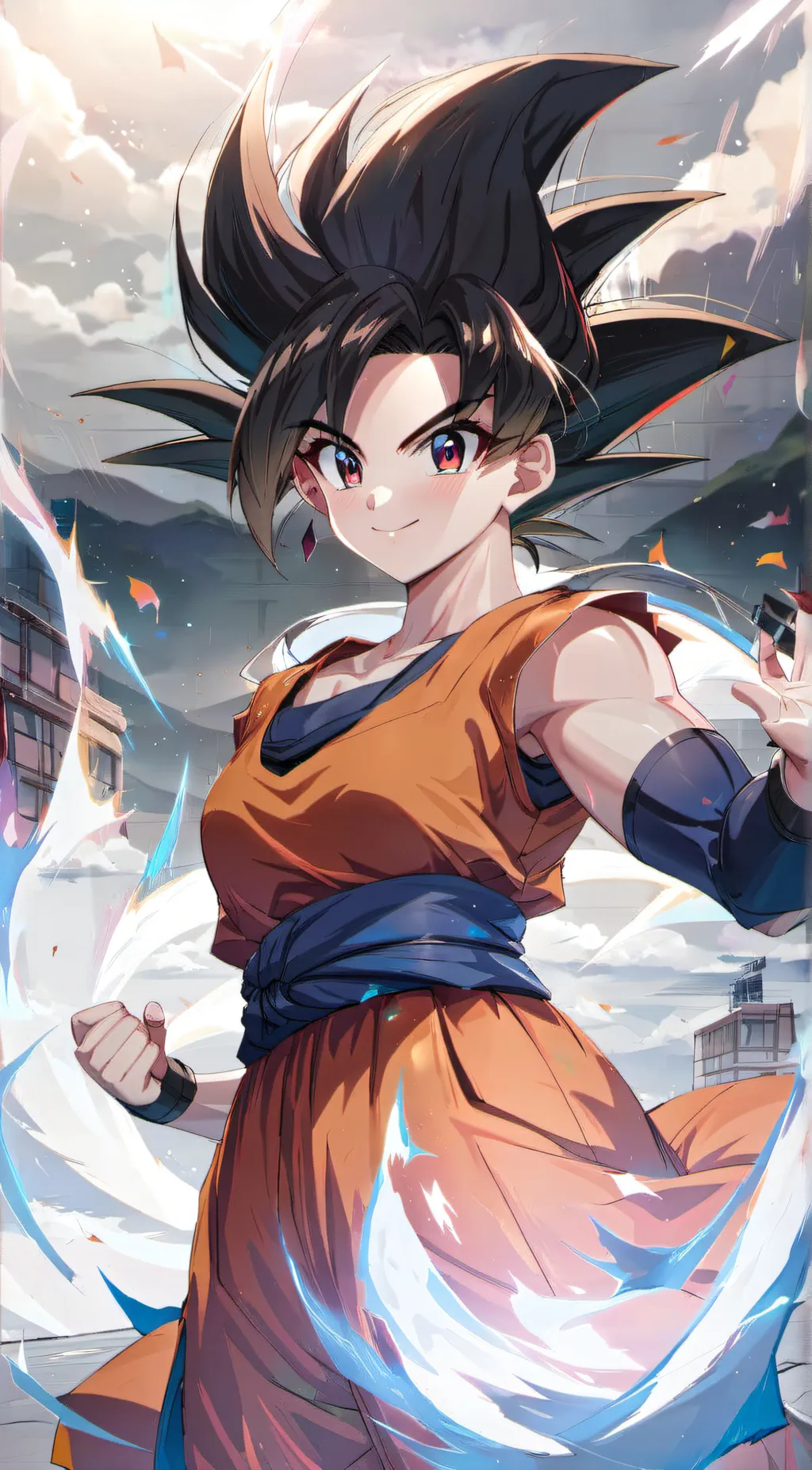 ai character: Goku (Female) background