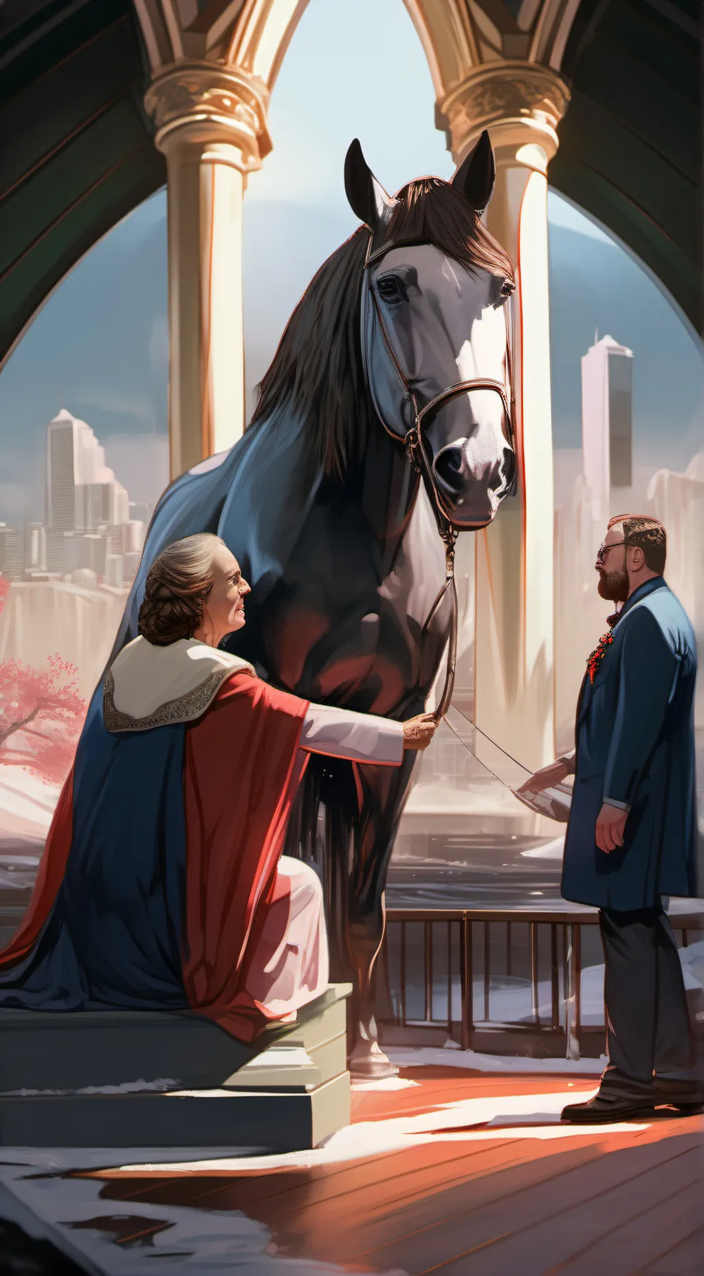 ai character: Blue background