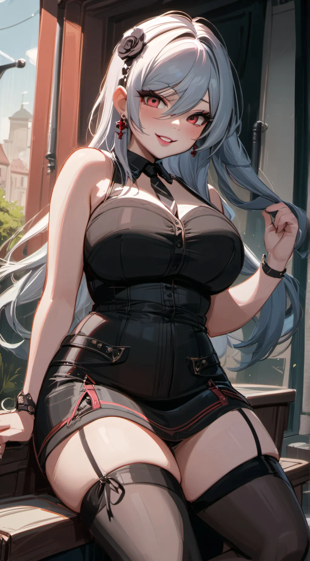 ai character: Violet background