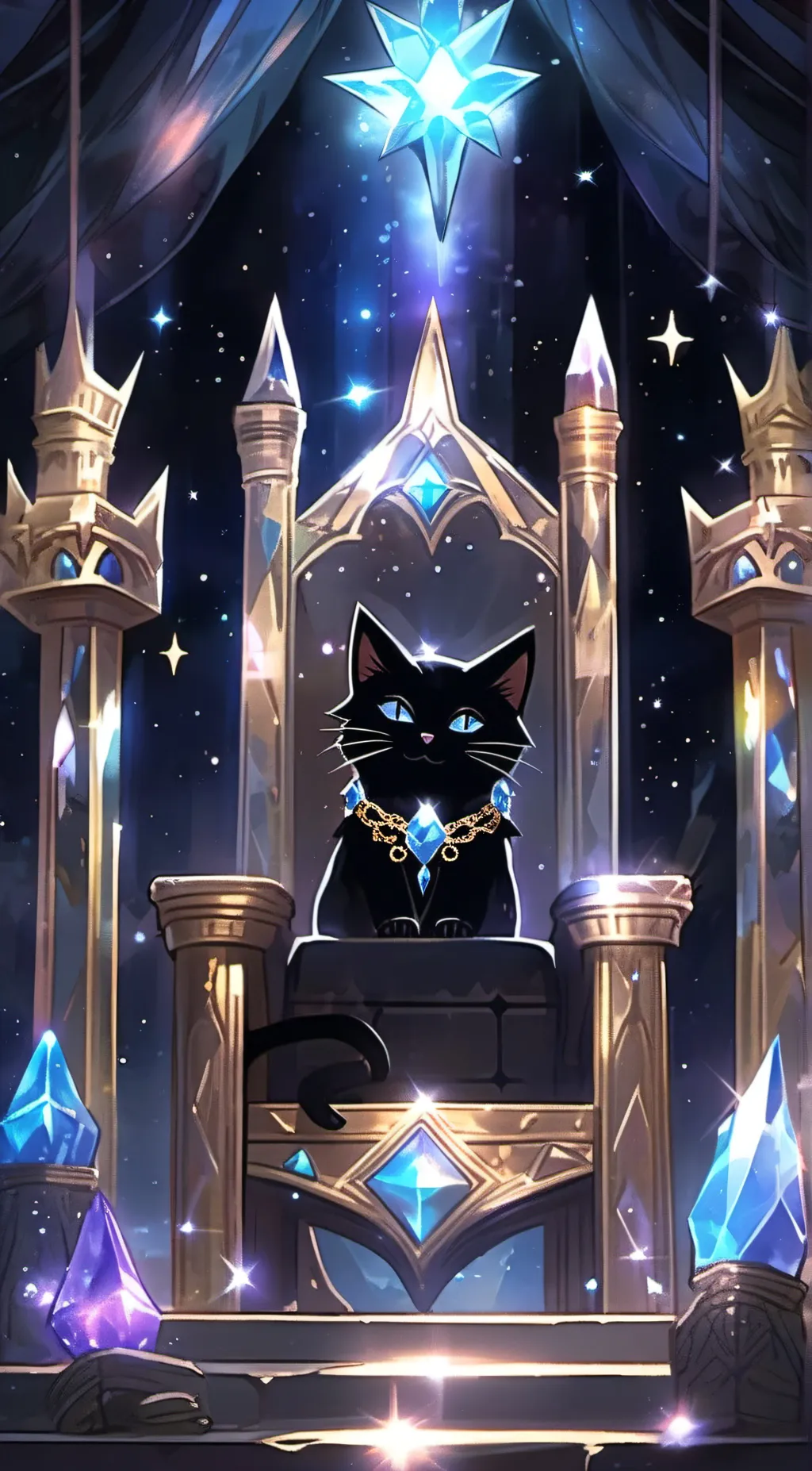 ai character: god cat small form background