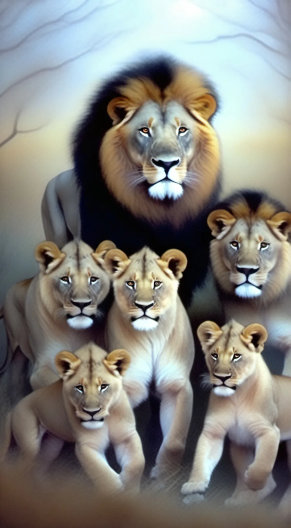 ai character: Lion pride background