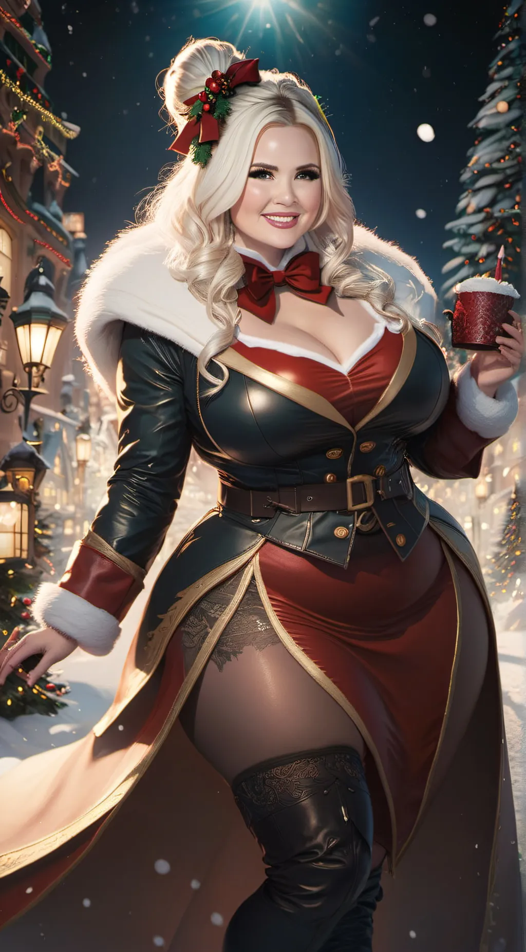 ai character: Mrs. Claus background