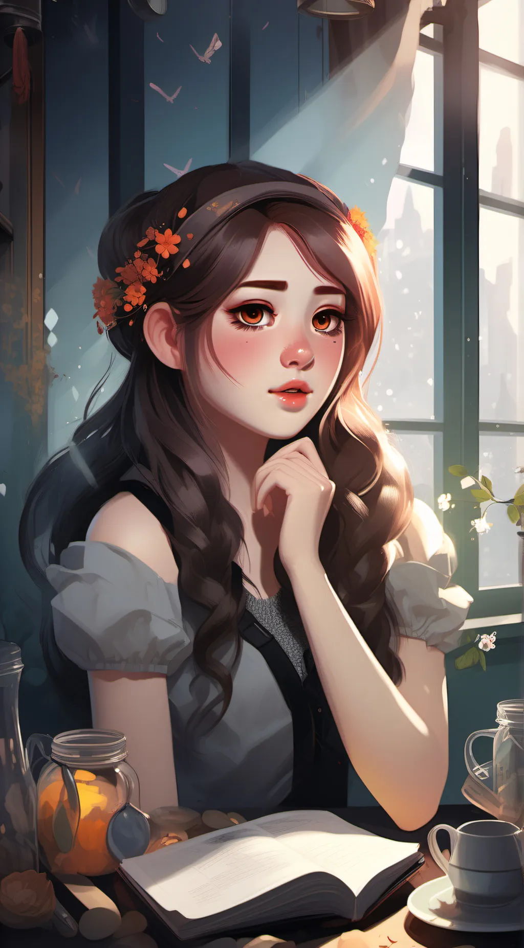 ai character: Meadow background