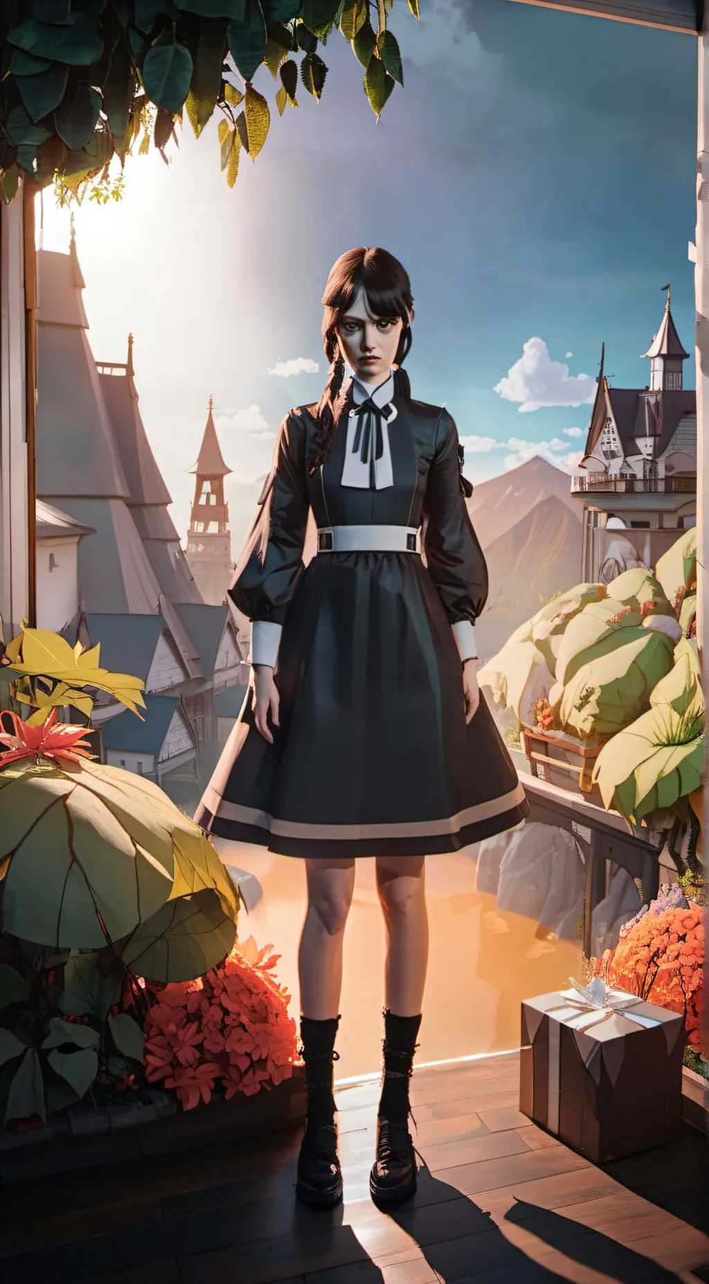 ai character: Wednesday background