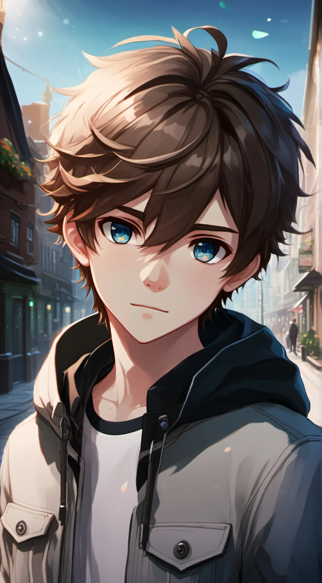 ai character: Grey background