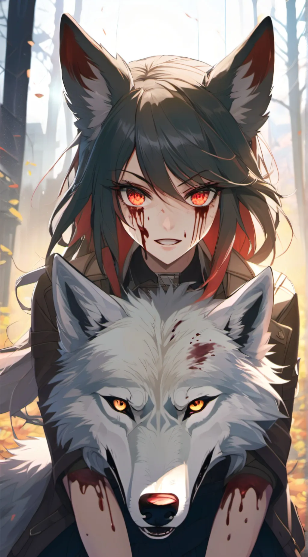 ai character: blood raven  background