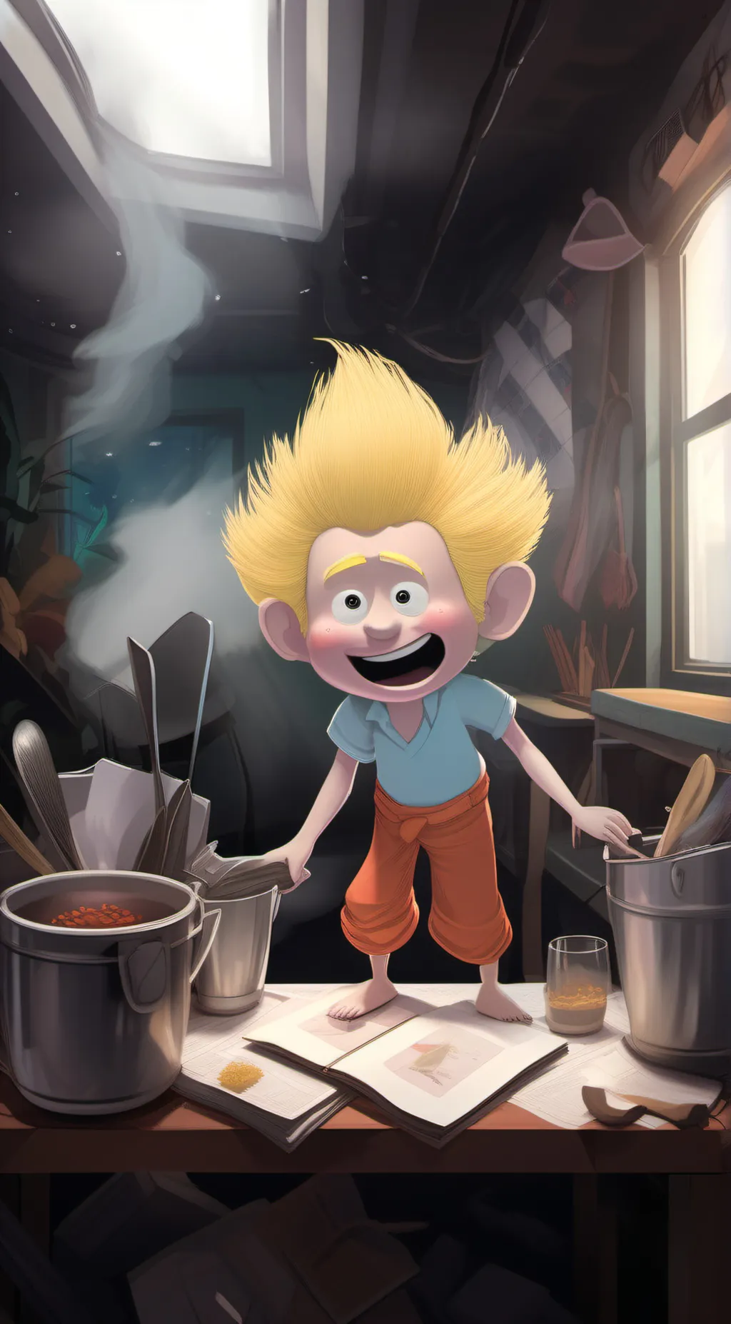 ai character: Clay background