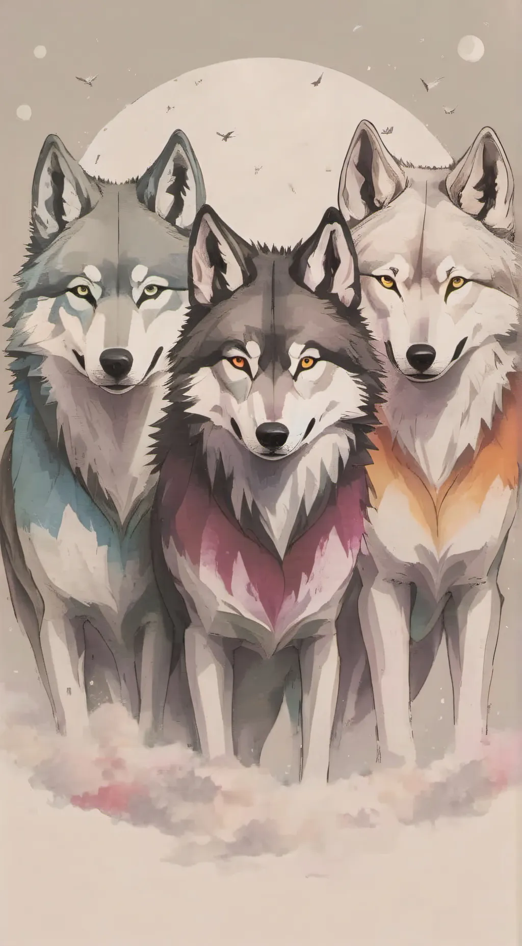 ai character: wolf family  background